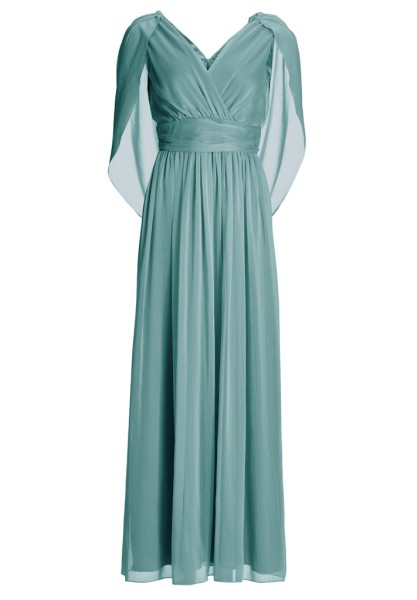 Abendkleid aus Crinkle Chiffon mit Schal-Cape