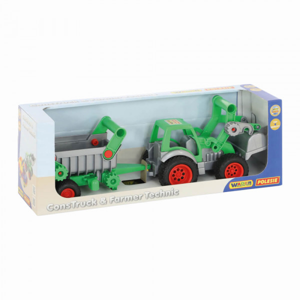 Wader Traktor mit Frontschaufel und Kippanhänger