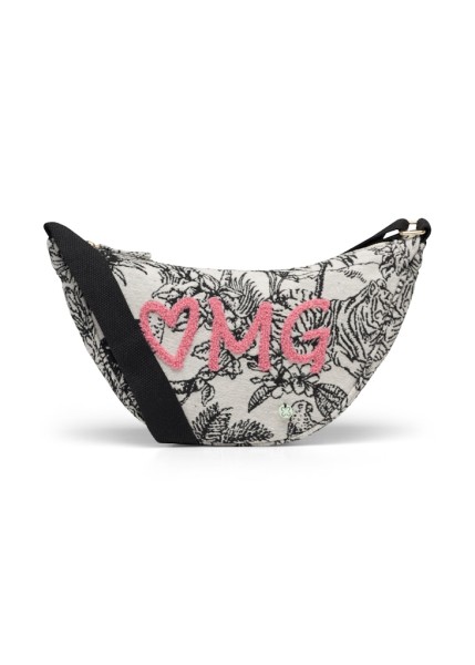 Umhängetasche mit Dschungel-Print und OMG-Stickerei