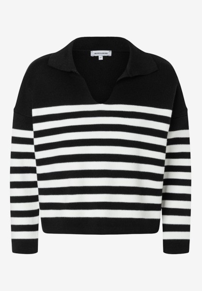 Streifenpullover mit Kragen