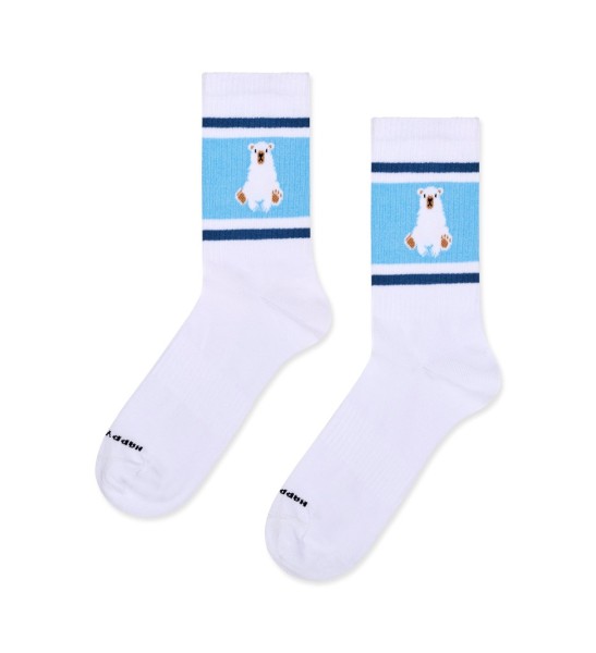 Polar Bear Stripe Sneaker Sock