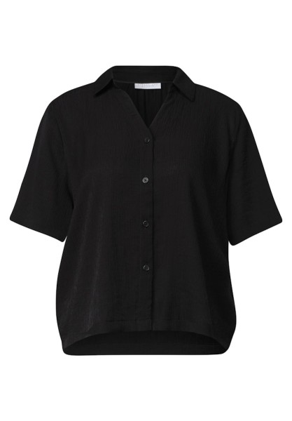 Hemdbluse in Crinkle-Struktur