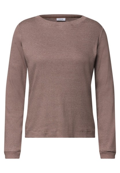 Langarm Shirt mit schmalem Streifenmuster