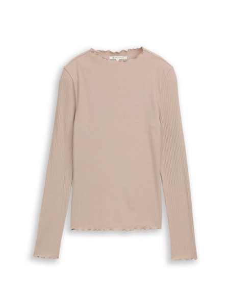 Langarmshirt mit Rippstruktur