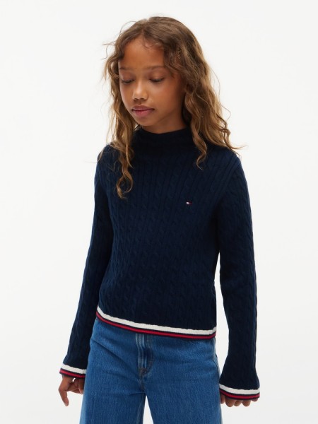 CABLE MOCK NECK SWEATER