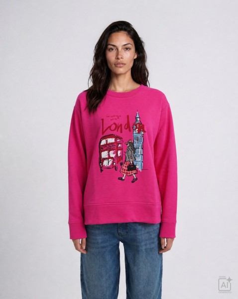 round neck sweat shirt 1/1 sleeve