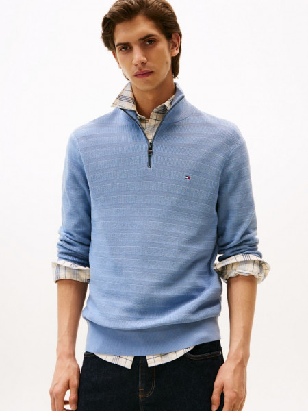 STRIPE STRUCTURE ZIP MOCK