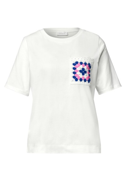 T-Shirt mit Rundhals und Crochettasche