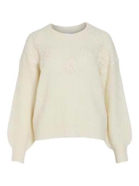 VIKIANA O-NECK L/S DETAIL KNIT TOP/1