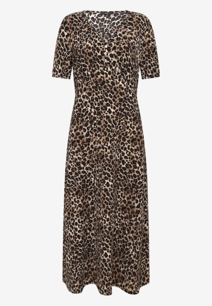 Maxikleid kurzarm mit Leoprint