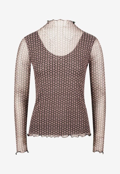 Mesh-Shirt mit grafischem Print