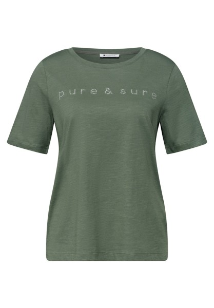 T-Shirt mit Rundhals und Schmucksteinen
