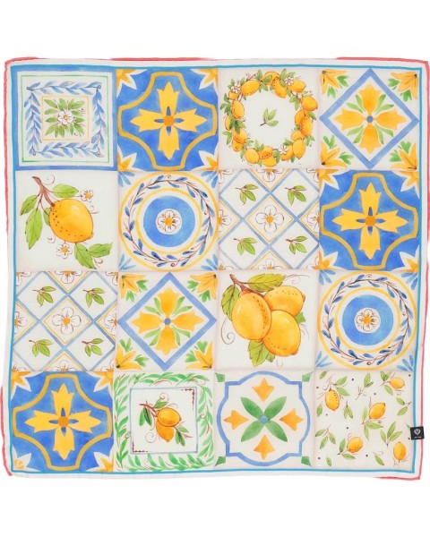 Nickituch Seidentuch mit sommerlichem Zitronen-Design