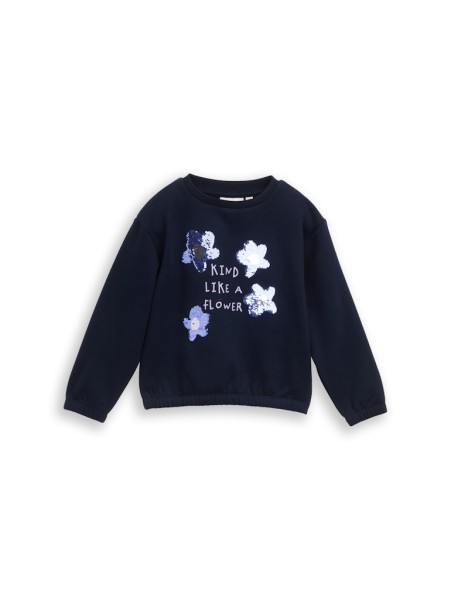 Cropped Sweatshirt mit Wendepailletten