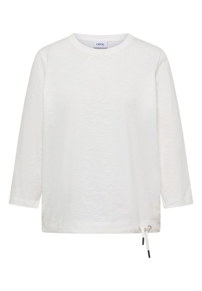 3/4-Arm Shirt mit Rundhals in Unifarbe