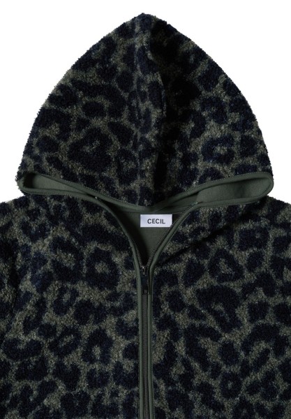 Teddy-Jacke mit Kapuze und Leo-Muster