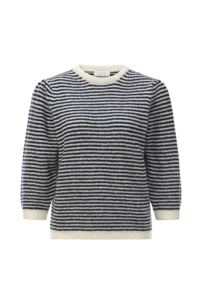 Striped Crew Puff Sleeves