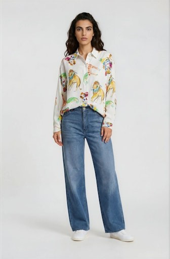 oversized shirt blouse, 1/1 sleeve
