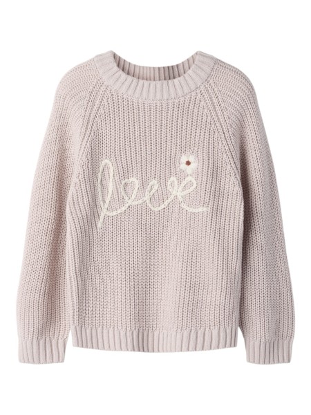 NMFEMLEN EMB KNIT LIL