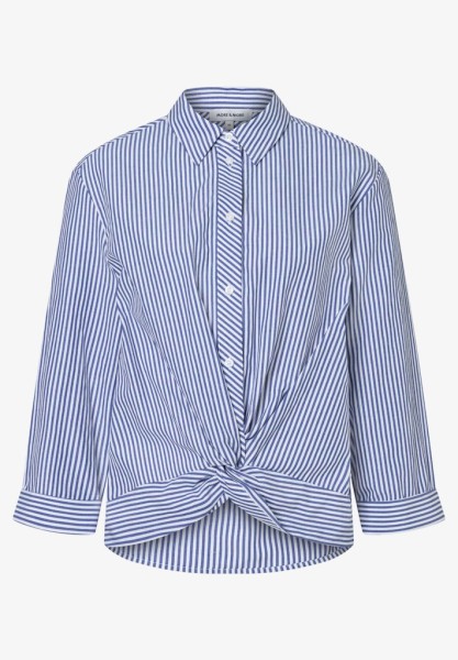 Gestreifte Bluse mit Knot-Detail