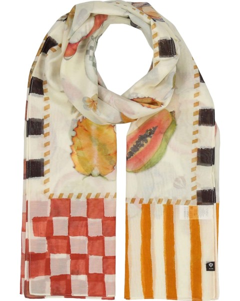 Schal Schal mit Urlaubs-Motiven in Seidenmischung