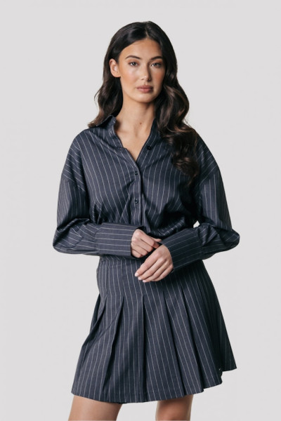 Shaline Pinstripe Pleated Skirt