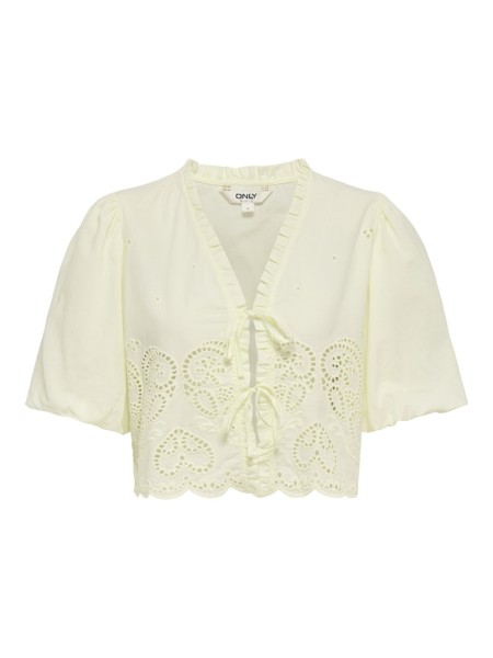 ONLBRYSON S/S SHORT EMB TIE TOP WVN