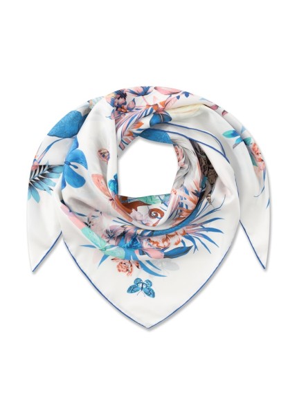 Premium Tuch aus reiner Seide mit floralem Mustermix