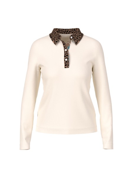 Unifarbenes Poloshirt mit Leodetails