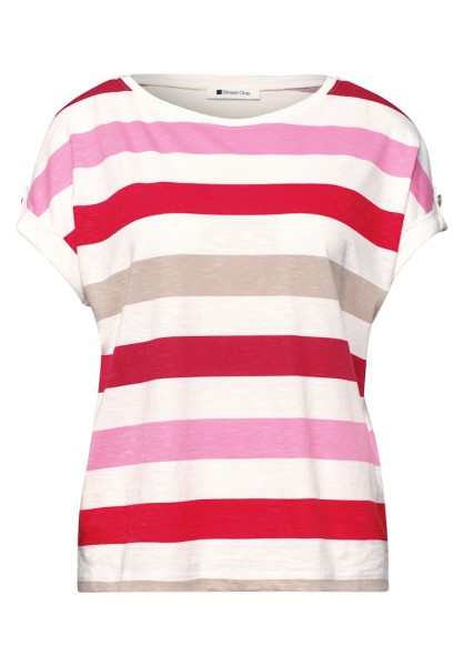 T-Shirt mit Rundhals und Knopfdetails