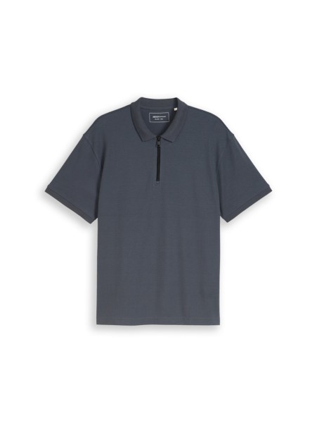 Relaxed Fit Poloshirt mit Reißverschluss