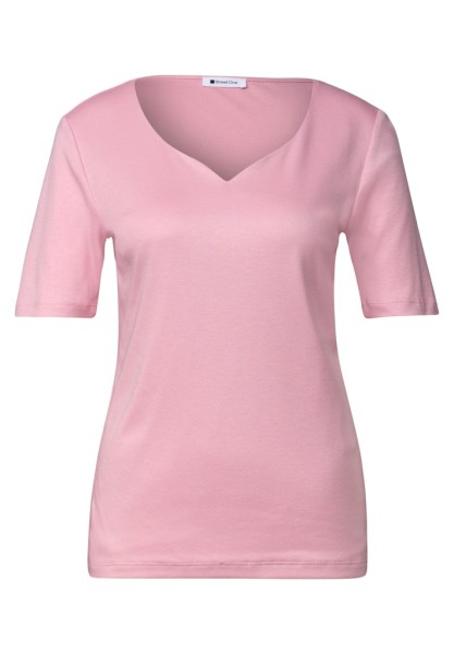 Kurzarm Shirt mit Herzausschnitt