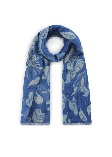 Schal aus reiner Baumwolle mit floralem Jacquard-Muster