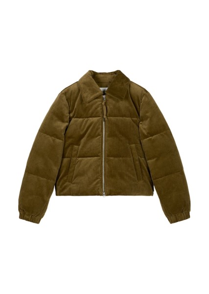 Cord-Pufferjacke regular cropped