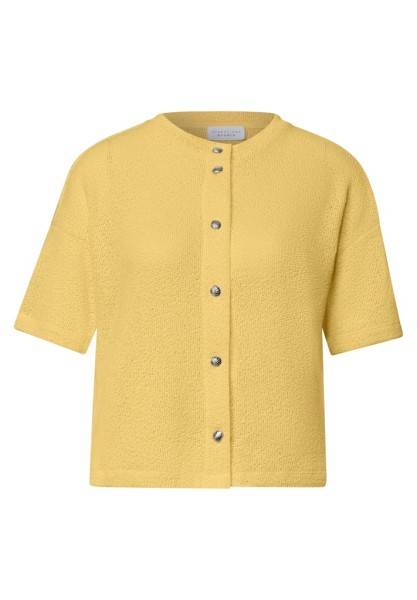 Kurzarm Jacke im Strick-Look mit Rundhals