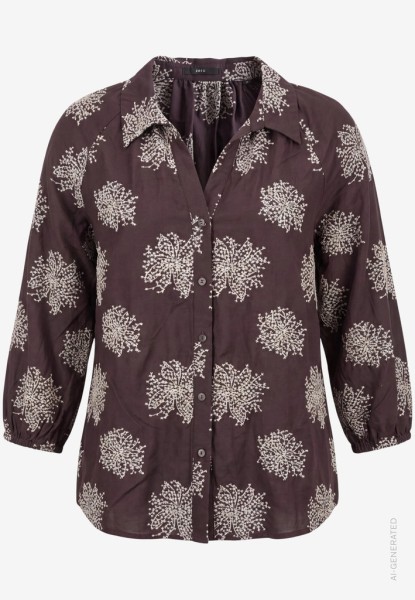 Oversized-Bluse 3/4 Arm mit Stickerei