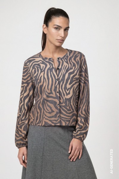 Strickjacke mit Zebra-Muster