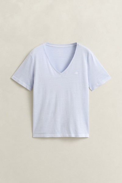 Gewaschenes Shield T-Shirt mit V-Ausschnitt