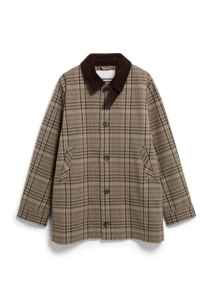 CHECK WOOL BLEND COAT