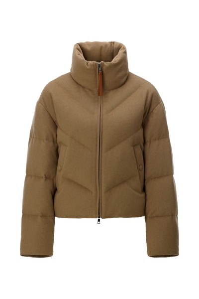 Cropped Flannel Puffer Jacket
