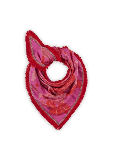 Jacquard Dreickstuch aus Acrylmischung mit floralem Motiv