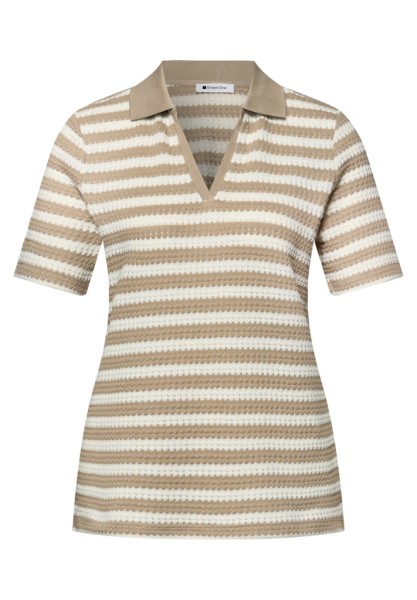 Kurzarm Poloshirt mit Streifen