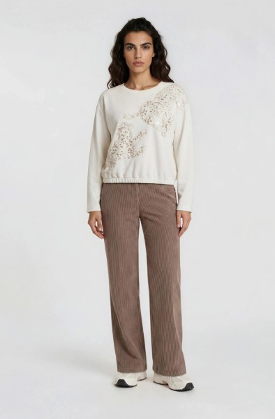 roundneck t-shirt w 1/1 sleeve , elastic at hem