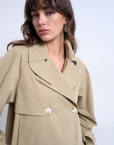 TSMIA SHORT COTTON TRENCHCOAT