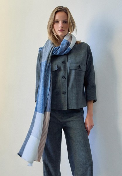 karierter Plissée-Schal