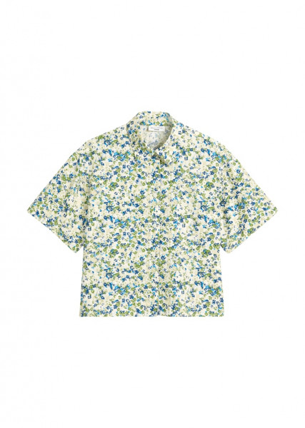 Print-Kurzarm-Bluse relaxed