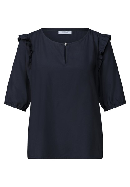 Kurzarm Bluse mit Volant-Details