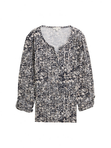 Henley Blusenshirt mit Muster