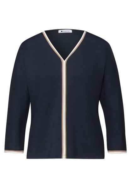 3/4-Arm Shirt mit Kontrastdetail