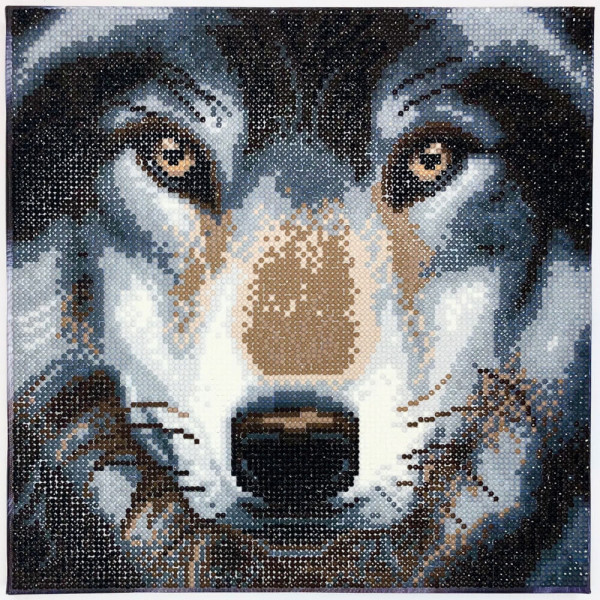 Crystal Art Leinwand Wolf 30x30 cm
